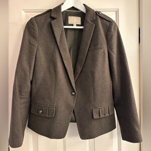 Cropped Banana Republic Heritage jacket.